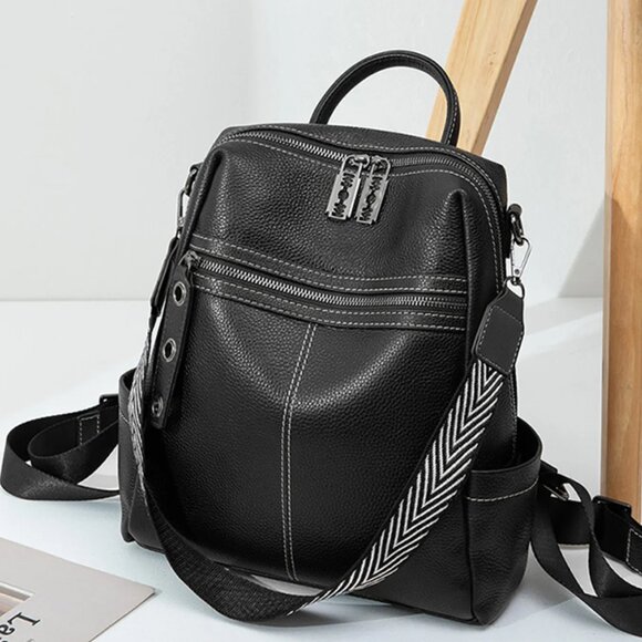 Leather Multi-Compartment Backpack Bag - Picture 1 of 4